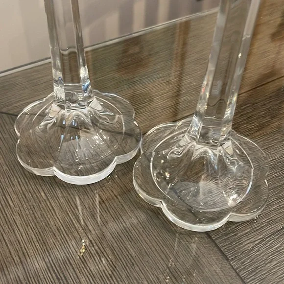 1983 Ebeling & Reuss Co, Full Lead Crystal Floral Candlesticks, Pair - Picture 16 of 16